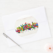 Brooklyn New York Skyline Ronde Sticker (Envelop)