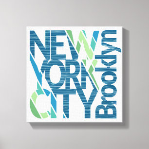 Brooklyn New York Typografie Canvas Afdruk