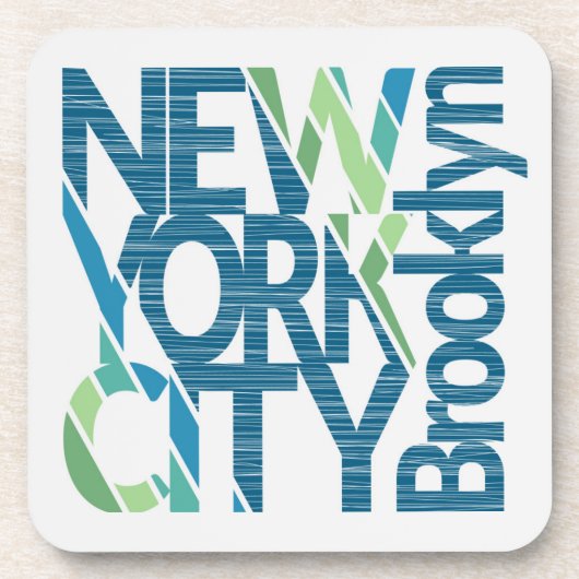Brooklyn New York Typografie Onderzetter (Voorkant)