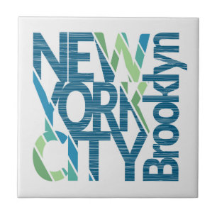 Brooklyn New York Typografie Tegeltje
