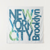 Brooklyn New York Typografie Wandkleed (Voorkant (horizontaal))