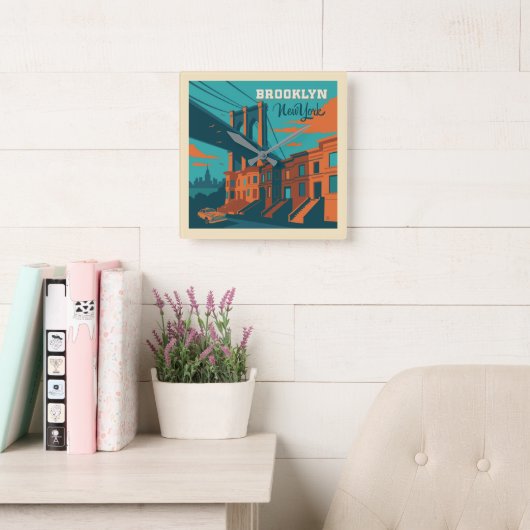 Brooklyn New York Vierkante Klok (Leeskamer)