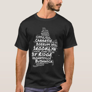 Brooklyn New York Wijken Word Cloud Brookly T-shirt