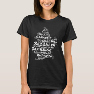 Brooklyn New York Wijken Word Cloud Brookly T-shirt