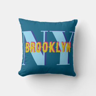 BROOKLYN NY blauw grijs blauw blauw stijlvol Kussen