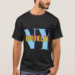 BROOKLYN NY blauw grijs blauw blauw stijlvol T-shirt