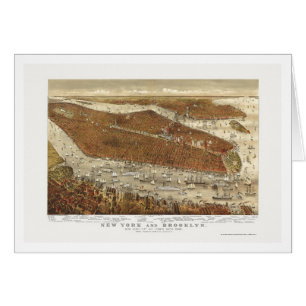 Brooklyn, NY Panoramische kaart - 1877