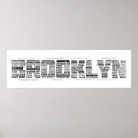 Brooklyn NY Typografiedesign Poster (Voorkant)
