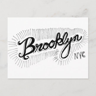 Brooklyn NYC Hand getekend script Briefkaart