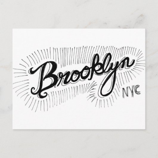 Brooklyn NYC Hand getekend script Briefkaart (Voorkant)