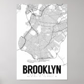Brooklyn NYC minimaliste carte Poster d'art (Devant)