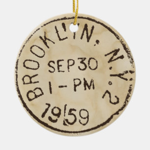 brooklyn nyc new york city trendy postage keramisch ornament