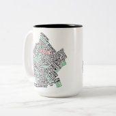 Brooklyn NYC Typografische Map Tweekleurige Koffiemok (Voorkant links)