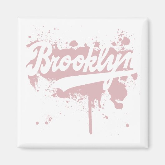 Brooklyn peint en aimant rose (Devant)