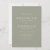 BROOKLYN Sage Modern Wedding Invitation Kaart (Voorkant)