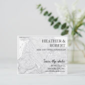 Brooklyn Save the Date - Vintage kaart (grijs) (Staand voorkant)