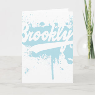 Brooklyn schilderde Blauw Wenskaart Kaart