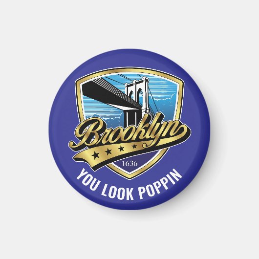 Brooklyn Shield en Swoosh Design Magneet (Voorkant)