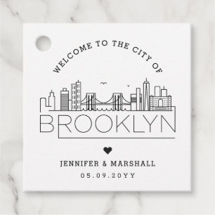 Brooklyn Skyline Bruiloft Welkom Favor Bedankjes Labels