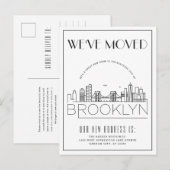 Brooklyn Skyline Moderne Deco | Adreswijziging Aankondigingskaart (Voorkant / Achterkant)