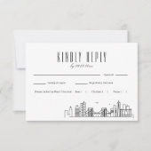 Brooklyn Skyline Wedding RSVP avec choix de repas (Devant)
