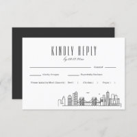 Brooklyn Skyline Wedding RSVP avec choix de repas