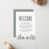 Brooklyn Skyline | Welkomstberichten — Labels Notitiekaartje (Voorkant / Achterkant in situ)