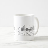 Brooklyn Stylisé Skyline Café Mug (Devant droit)