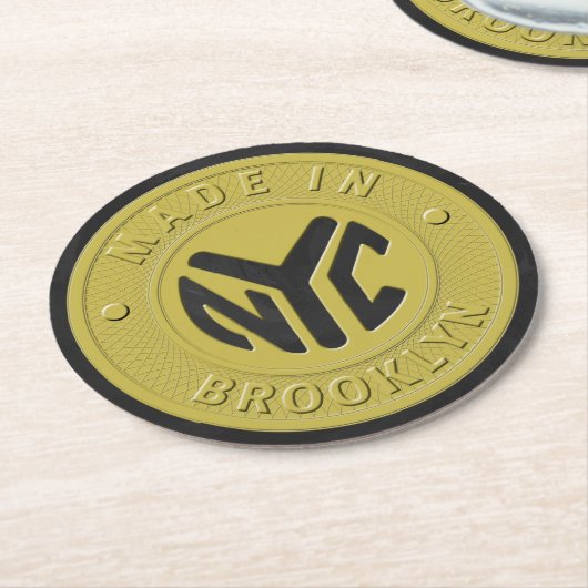 Brooklyn Subway Token Ronde Kartonnen Onderzetter (Gebogen)
