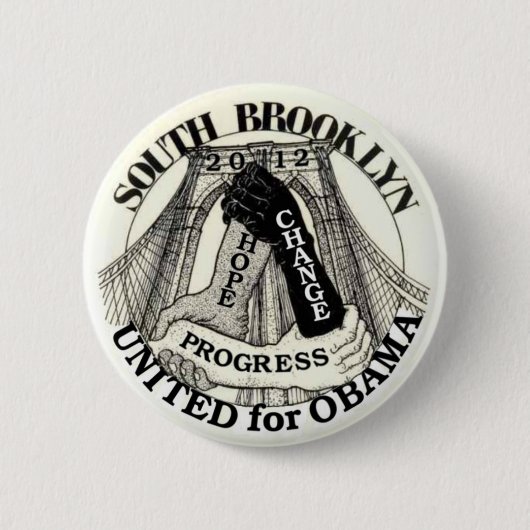 Brooklyn voor Obama 2012 Ronde Button 5,7 Cm (Voorkant)