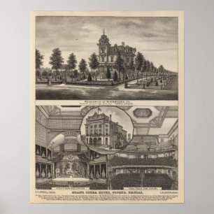 Brooks woonplaats en Grand Opera House, Kansas Poster