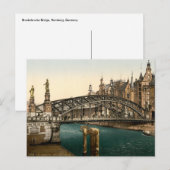 Brooksbrucke Bridge, Hamburg, Duitsland Briefkaart (Voorkant / Achterkant)