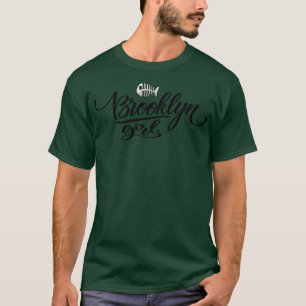 Brookyln Meisje Schattige Fishbone Vis T-shirt