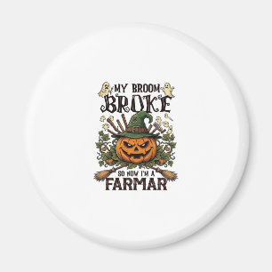 Broom Broke Farmar Halloween Pompoen Heksenhoed Ge Magneet