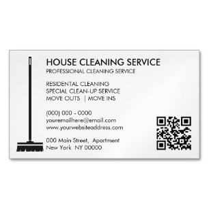 Broom Janitoriale Reiniger Eenvoudige Qr Code Magnetisch Visitekaartje