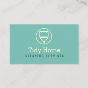 Broom Logo Modern Cleaning Service Visitekaartje