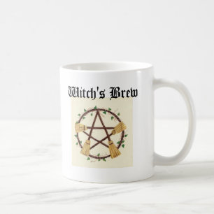 Broom pentagram Witch's Brew Koffiemok