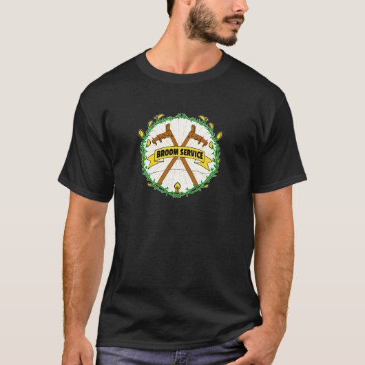 Broom Service - Groot op voorzijde T-shirt (Voorkant)
