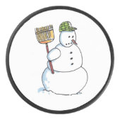 Broom Sneeuwman hockey puck (Voorkant)