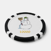 Broom Sneeuwman zwart goud 10000 gestreepte pokerc Poker Chips (Enkel)