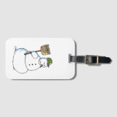 Broom Snowman luggage tag Bagagelabel (Voorkant (horizontaal))