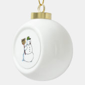 Broom Snowman ornement de bal de Noël blanc (Droite)