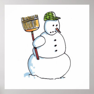 Broom Snowman poster