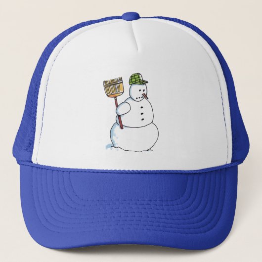 Broom Snowman trucker hat Pet (Voorkant)