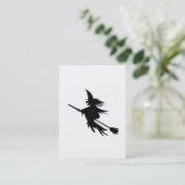 Broomstick Witch Silhouette Visitekaartje (Staand voorkant)