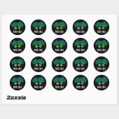 Bros-coli Funny Veggie Broccoli Pun Dark BG Ronde Sticker (Vel)