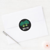 Bros-coli Funny Veggie Broccoli Pun Dark BG Ronde Sticker (Envelop)