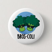 Bros-coli Funny Veggie Broccoli Pun Ronde Button 5,7 Cm (Voorkant)