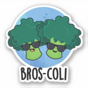 Bros-coli Funny Veggie Broccoli Pun Sticker