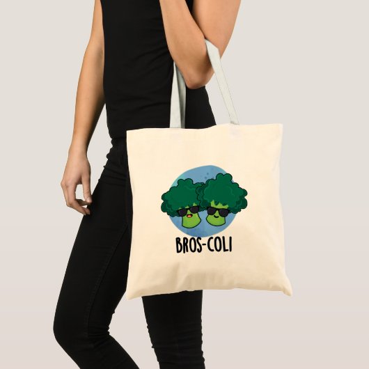 Bros-coli Funny Veggie Broccoli Pun Tote Bag (Voorkant (product))